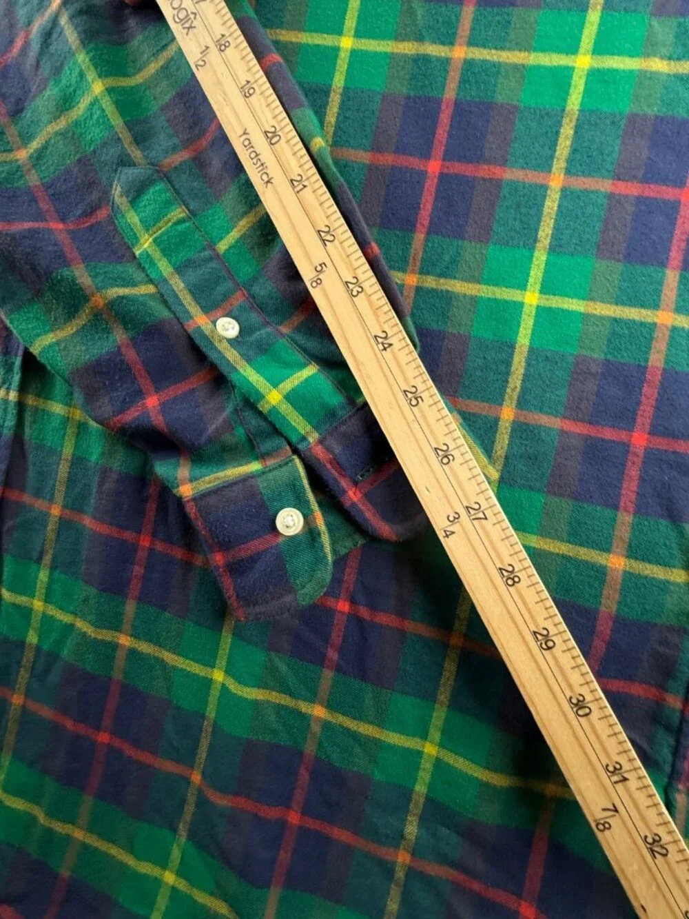 Ralph Lauren Performance Flannel Button Up Shirt Men Green Purple XLT Tall